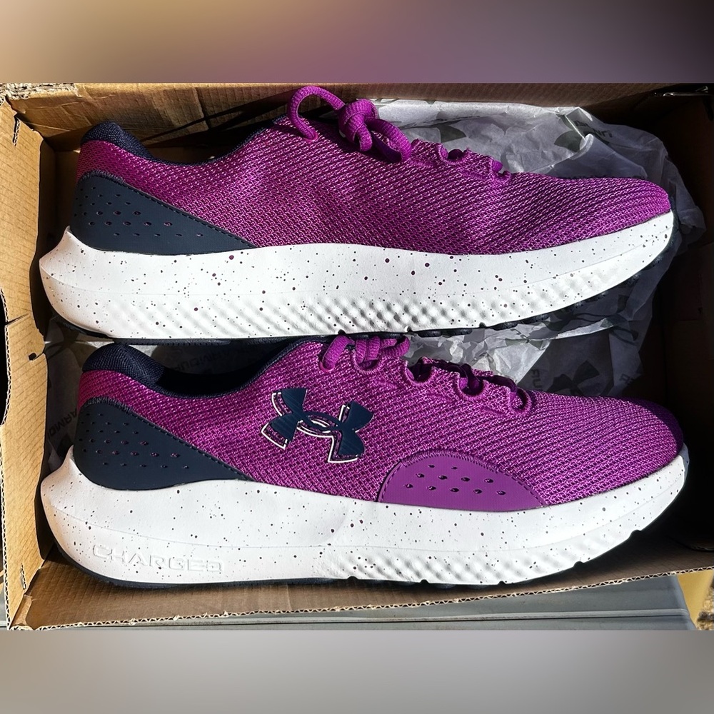 NWT UNDER ARMOUR  Purple & Navy Women's Athletic Sneaker Shoes Size 10.5 - Picture 3 of 8